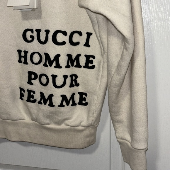 Gucci Women's Ivory Homme Pour Femme Sweatshirt oversized - Picture 7 of 11